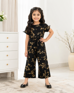 Girls Golden Grove Youthful Black Jumpsuit