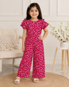 Girls Majestic Meadow Pink Blossom Jumpsuit