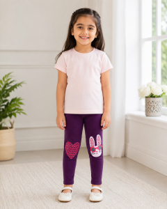 Fancy Cat with Heart Premium Lycra Tights for Girls