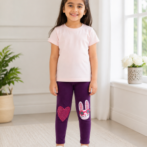 Fancy Cat with Heart Premium Lycra Tights for Girls