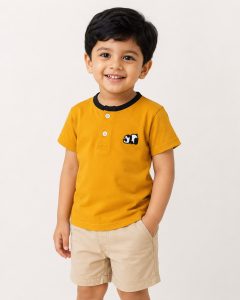 Boys Goldie Panda Grove Henley Polo T-Shirt