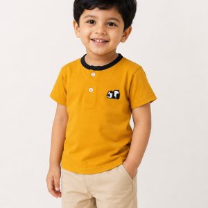 Boys Goldie Panda Grove Henley Polo T-Shirt
