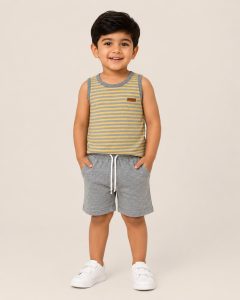 Boys Sunshine Stripes Duo Sando Set