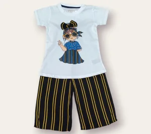 Chic Stripes Palazo & Tee Ensemble