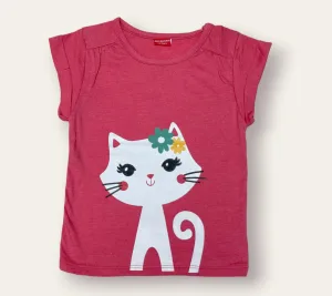 Whiskered Blooms Pink Tee
