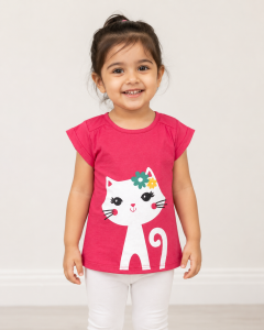 Whiskered Blooms Pink Tee
