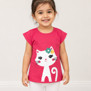 Whiskered Blooms Pink Tee