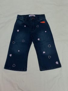 Embroidered Heart Pants