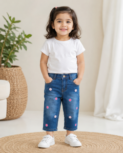 Trendy Flower Power Cropped Denim