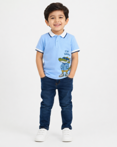 Cool Dino Graphic Polo T-Shirt for Boys