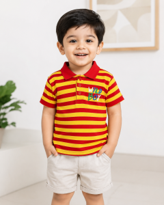 Wild Boy Striped Polo Shirt for Kids